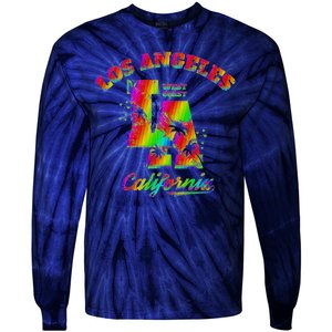 LA Retro Los Angeles Colors Tie-Dye Long Sleeve Shirt