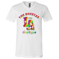 LA Retro Los Angeles Colors V-Neck T-Shirt