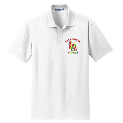 LA Retro Los Angeles Colors Dry Zone Grid Polo