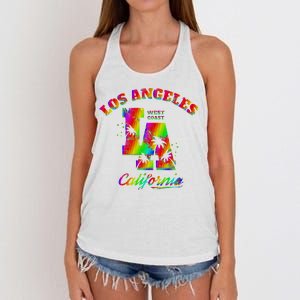 LA Retro Los Angeles Colors Women's Knotted Racerback Tank