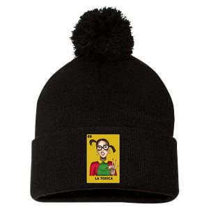 La Toxica 69 Lottery Card Pom Pom 12in Knit Beanie