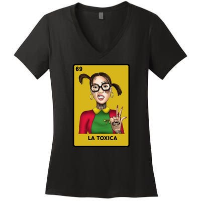 La Toxica 69 Lottery Card Women's V-Neck T-Shirt