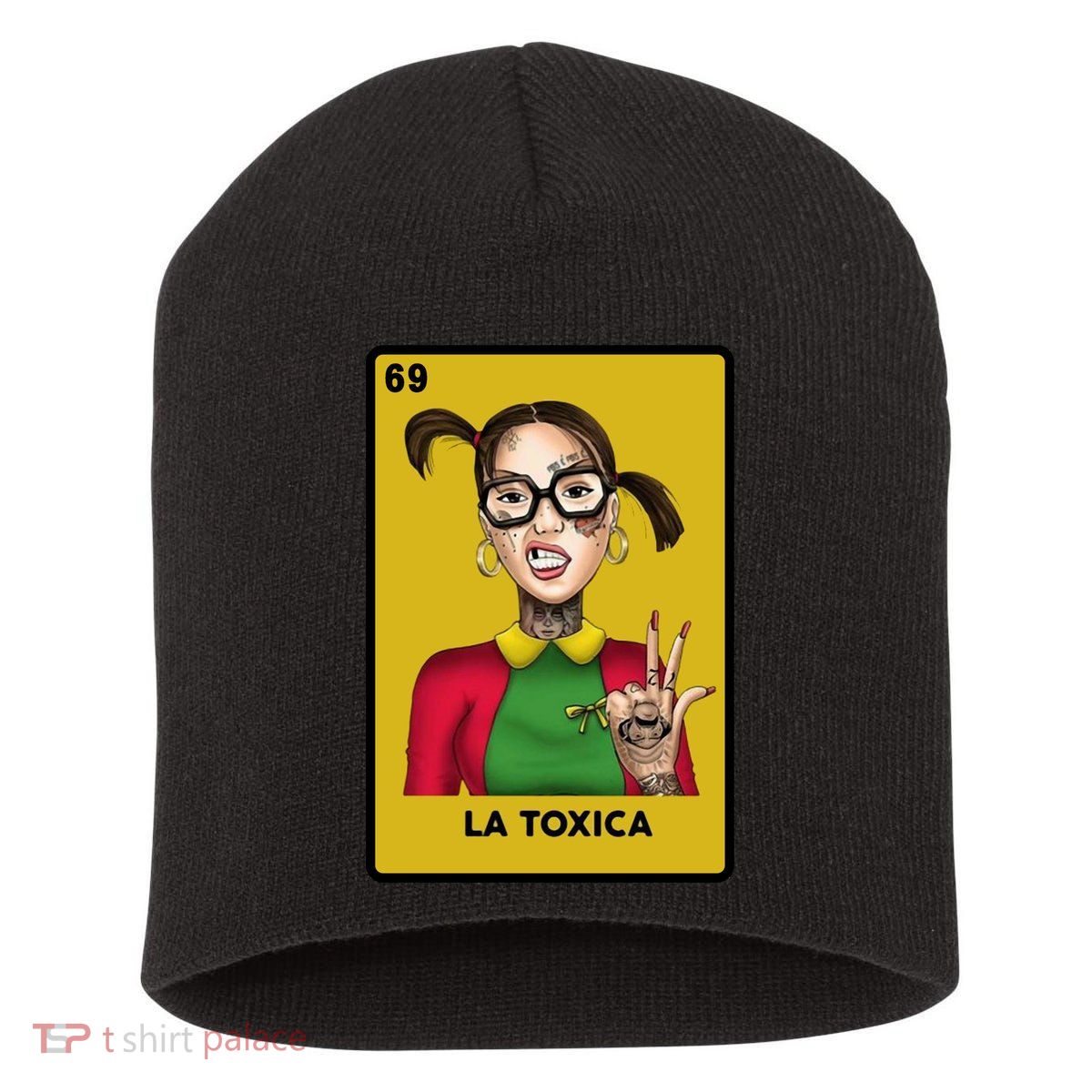 La Toxica 69 Lottery Card Short Acrylic Beanie
