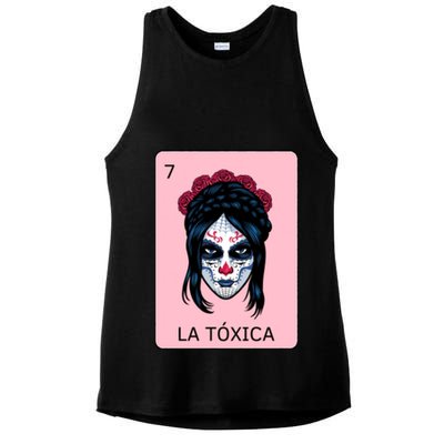 La Toxica Sugar Skull  Ladies PosiCharge Tri-Blend Wicking Tank