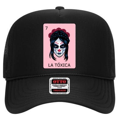 La Toxica Sugar Skull  High Crown Mesh Back Trucker Hat