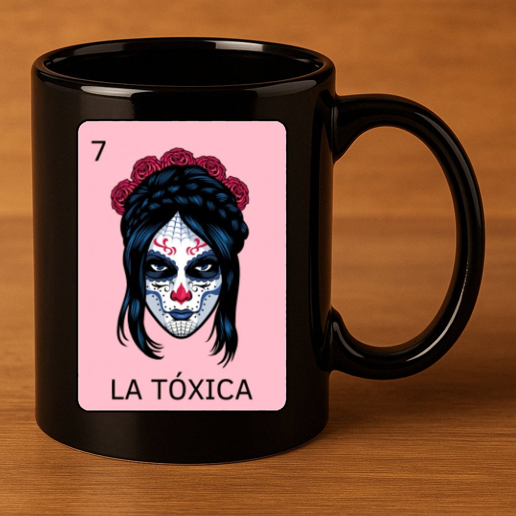 La Toxica Sugar Skull  11oz C Handle Ceramic Mug