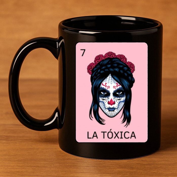 La Toxica Sugar Skull  11oz C Handle Ceramic Mug