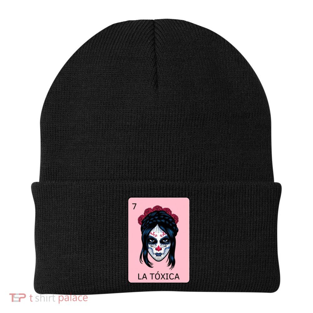 La Toxica Sugar Skull  Knit Cap Winter Beanie