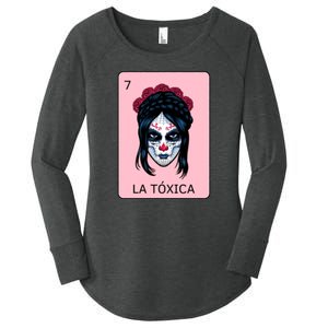 La Toxica Sugar Skull  Women's Perfect Tri Tunic Long Sleeve Shirt