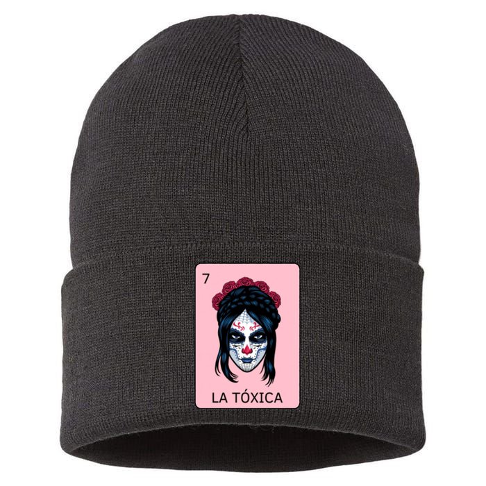 La Toxica Sugar Skull  Sustainable Knit Beanie