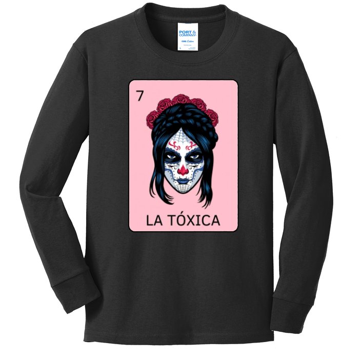 La Toxica Sugar Skull  Kids Long Sleeve Shirt