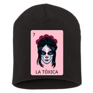 La Toxica Sugar Skull  Short Acrylic Beanie