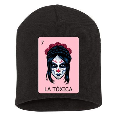 La Toxica Sugar Skull  Short Acrylic Beanie