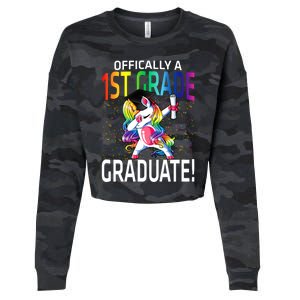 Ly A 1St Grade Graduate Unicorn Cute Gift Cropped Pullover Crew