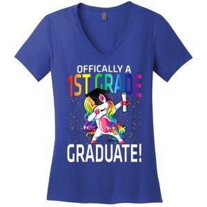 Ly A 1St Grade Graduate Unicorn Cute Gift Women's V-Neck T-Shirt