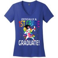 Ly A 1St Grade Graduate Unicorn Cute Gift Women's V-Neck T-Shirt