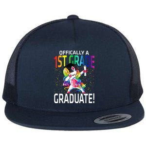 Ly A 1St Grade Graduate Unicorn Cute Gift Flat Bill Trucker Hat