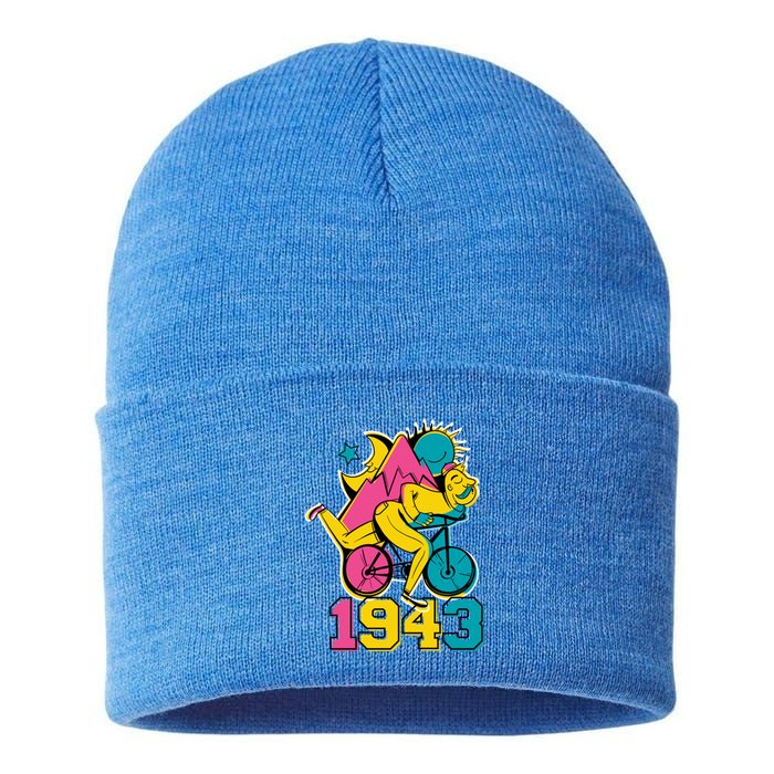 Lsd Acid 1943 Hofn Bicycle Day Psychedelic Trip Lysergic Cute Gift Sustainable Knit Beanie