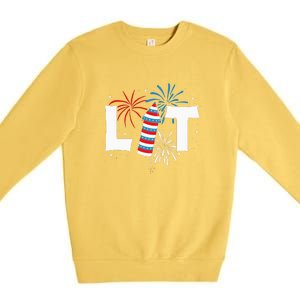 Lit American 4th Of July US Patriotic Pride Gift Premium Crewneck Sweatshirt