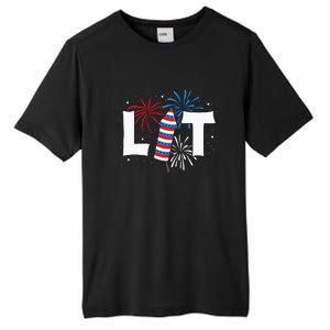 Lit American 4th Of July US Patriotic Pride Gift Tall Fusion ChromaSoft Performance T-Shirt