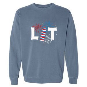 Lit American 4th Of July US Patriotic Pride Gift Garment-Dyed Sweatshirt