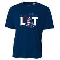 Lit American 4th Of July US Patriotic Pride Gift Cooling Performance Crew T-Shirt