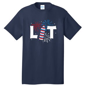 Lit American 4th Of July US Patriotic Pride Gift Tall T-Shirt