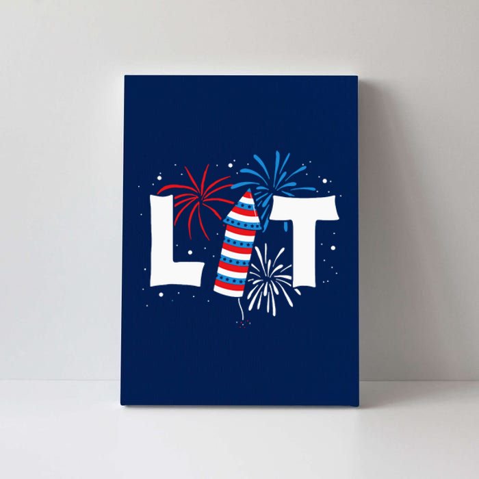 Lit American 4th Of July US Patriotic Pride Gift Canvas