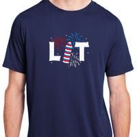 Lit American 4th Of July US Patriotic Pride Gift Adult ChromaSoft Performance T-Shirt