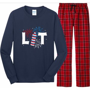 Lit American 4th Of July US Patriotic Pride Gift Long Sleeve Pajama Set