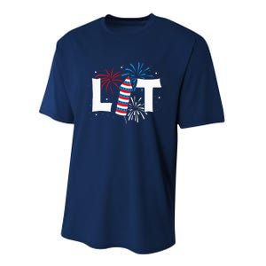 Lit American 4th Of July US Patriotic Pride Gift Performance Sprint T-Shirt