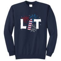 Lit American 4th Of July US Patriotic Pride Gift Tall Sweatshirt