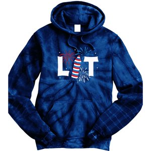 Lit American 4th Of July US Patriotic Pride Gift Tie Dye Hoodie