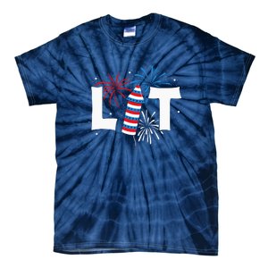 Lit American 4th Of July US Patriotic Pride Gift Tie-Dye T-Shirt