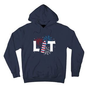 Lit American 4th Of July US Patriotic Pride Gift Tall Hoodie