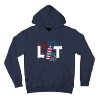 Lit American 4th Of July US Patriotic Pride Gift Tall Hoodie