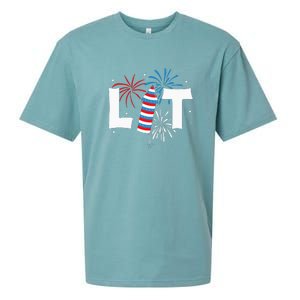 Lit American 4th Of July US Patriotic Pride Gift Sueded Cloud Jersey T-Shirt