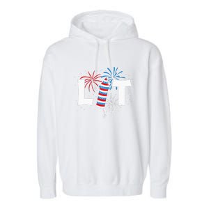 Lit American 4th Of July US Patriotic Pride Gift Garment-Dyed Fleece Hoodie