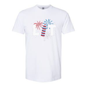 Lit American 4th Of July US Patriotic Pride Gift Softstyle CVC T-Shirt