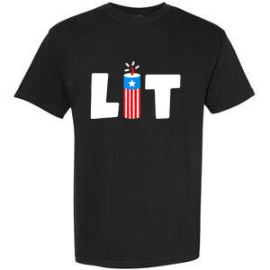 Lit American 4th of July US Patriotic Pride Garment-Dyed Heavyweight T-Shirt