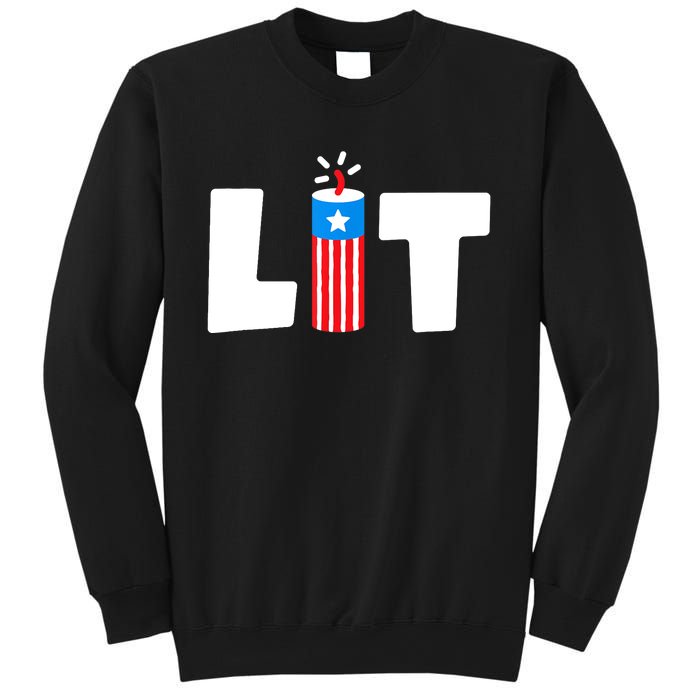 Lit American 4th of July US Patriotic Pride Sweatshirt