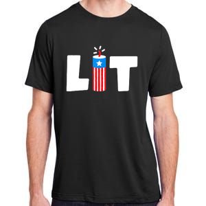 Lit American 4th of July US Patriotic Pride Adult ChromaSoft Performance T-Shirt