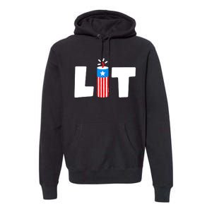 Lit American 4th of July US Patriotic Pride Premium Hoodie