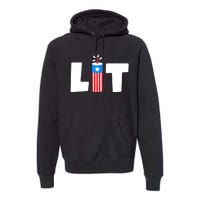 Lit American 4th of July US Patriotic Pride Premium Hoodie