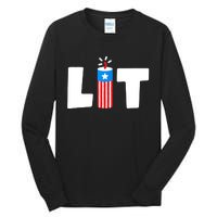 Lit American 4th of July US Patriotic Pride Tall Long Sleeve T-Shirt