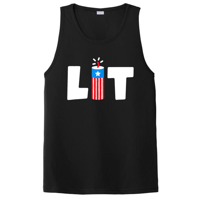 Lit American 4th of July US Patriotic Pride PosiCharge Competitor Tank