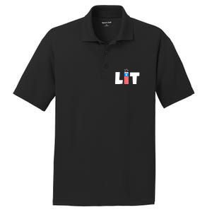 Lit American 4th of July US Patriotic Pride PosiCharge RacerMesh Polo