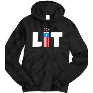 Lit American 4th of July US Patriotic Pride Tie Dye Hoodie