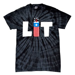 Lit American 4th of July US Patriotic Pride Tie-Dye T-Shirt