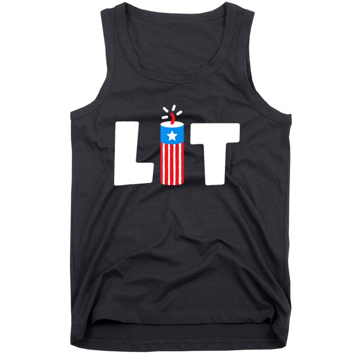 Lit American 4th of July US Patriotic Pride Tank Top